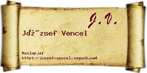 József Vencel névjegykártya